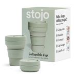 Stojo Collapsible Coffee Cup | Reusable To Go Pocket Size Travel Cup - Sage, 12oz