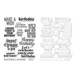 Happy Birthday Dies and Stamp Sets for Card Making Make a wishes,Happines of Birthdays to You Words Metal Cutting Dies Match Clear Rubber Seal Stamp Sets for DIY Scrapbooking Paper Crafting Arts Craft