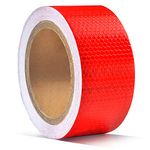 30ft X 2" Reflective Safety Tape Honeycomb Red for Trailers 2 Inch - Reflector Conspicuity Caution Warning Sticker Stickers High Intensity Waterproof