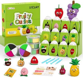 ARTPAR Air Dry Clay Kit for Kids - 12 Fruit DIY Modeling Magic Clay, Soft & Non-Sticky with Tools & Tutorials, Perfect for Classroom Art Activities,School Crafts & Party Favors Birthday Gifts