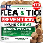 Flea and Tick Prevention for Dogs Chewables - 170 Treats - Natural Dog Flea and Tick Treatment Chewable - Flea and Tick Chews for Dogs - Soft Oral Flea Pills for Dogs - All Breeds & Ages - Made in USA