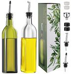 Olive Oil Dispenser Glass Oil Pourer Drizzle Bottle Vinegar Container Cruet Bottles Cooking Dispensing Set 500ML 2PCS