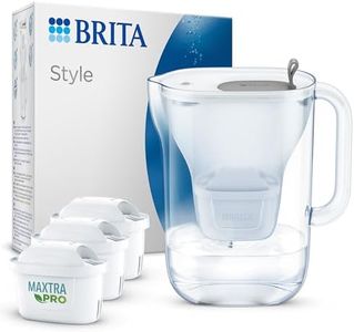 BRITA Jarra con filtro de agua Style Grafito (2,4 l) incl. 3x cartuchos MAXTRA PRO All-in-1 Diseño adaptable al frigorífico con luz LED inteligente tapa abatible que reduce cloro, cal e impurezas.