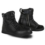 SHIMA Blake Motorcycle Shoes for men - Leather, Breathable, Reinforced Street Riding Shoes with Side Zipper, Ankle Support, Anti-Slip Sole, Gear Pad (Black, 10,5)