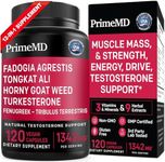 PrimeMD 12-in-1 Fadogia Agrestis and Tongkat Ali for Men - Testosterone Supplement for Men with Horny Goat Weed - Men's Health Supplement for Overall Well-Being with 1342mg Per Serving (120 Capsules)