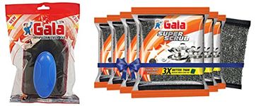 Gala Super Scrub Pack of 6 and Iron Bull Bathroom Brush Combo