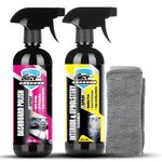 Groommm Car Interior Cleaner & Car Dashboard Polish Combo (500ML X 2) With Microfiber Cloth | Car Seat Cleaner & Car Dashboard Cleaner Spray | Best For Leather, Vinyl, Fabric & Dashboard Plastic