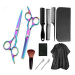 11pcs Hair Cutting Scissors Kit, Stainless Steel Hairdressing Scissor Set Thinning Scissors Hair Shears Set Hair Cutting Kits Haircut Accessories for Barber Shop