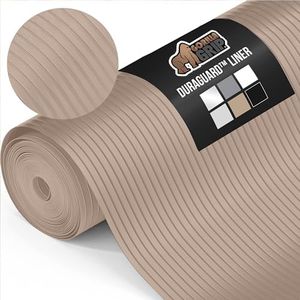 Gorilla Grip Ribbed Top Drawer and Shelf Liner, Non Adhesive Roll, 20 Inch x 20 FT, Durable and Strong, Grip Liners for Drawers, Shelves, Kitchen Cabinets, Storage and Kitchens, Beige Opaque Ribbed