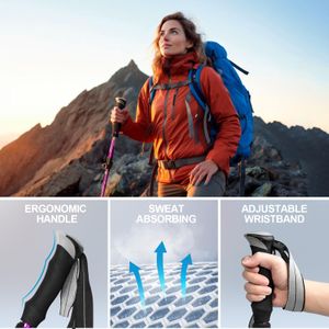 COVACURE Collapsible Walking Poles, 2-Pack – Lightweight Trekking Sticks