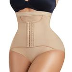 Ursexyly Women Butt Lifter Panties High Waist Tummy Control Body Shaper Briefs Waist Cincher Corset Slim Shapewear Underwear (as1, Alpha, l, Regular, Regular, Beige)