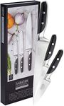 Taylors Eye Witness Professional Sabatier Kitchen Knife Set - 3 Piece. Paring, Utility & Chef’s Knives. Full Tang Sharpe, Blade. Taper Ground Carbon Steel. Twin Rivet Handles