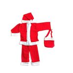 Toywonders Santa Dress for kids + Soft Santa Beard of Cotton | very soft santa claus costume for boys girls for christmas X- Mas(7 No. ( Adult/0)