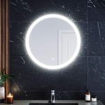 ELEGANT Round Wall Mirror, Anti-Fog Back-lit Lights,Touch Switch, 620x620mm