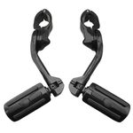 SYZMTZY Highway Pegs,Motorcycle Road Pegs w/Mounts Extenders for Harley Touring Electra Glide Street Glide Road King Softail CVO Dyna Trike VRSC Sportster w/32mm Engine Guard Gloss Black