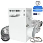 DITKOK Upgrade Galvanized Steel Indoor Dryer Vent Kit, L-shape Dryer Duct Lint Trap Reduces Lints Callbacks, with 6 Pieces Polyester Filters, 4" 8-Feet Aluminum Ducting and Clamps, for Electric Dryers