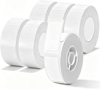 Label Maker Tape - 6 Rolls(1260 Pieces) Compatible for D11/D110/D101 Printer Paper Stickers Waterproof Standard Laminated Tear-Resistant Office Home Name File Folder Clothes (0.59x 1.18 Inch, White)