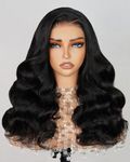 Arabella 5x6 Ready to Go Glueless Wigs Human Hair 230% Density Lace Front Wigs 12A Human Hair Pre Cut Lace Pre Plucked Bleached Knots Loose Body Wave Wig Human Hair (16inch, 5x6 Loose Body Wave Wig)