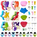 Aoerfes Sandwich Cutter and Sealer Set for Kids 41Pcs, Decruster Sandwich Maker Holiday Heart Cookie Cutters Fruit Vegetable Cutter Bento Lunch Box with Dinosaur Mikey Butterfly Shapes for Boys Girls