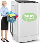 Nictemaw Portable Washing Machine, 20Lbs Capacity Portable Washer with Drain Pump, 4 Wash Programs 4 Water Levels 3 Water Temperatures, 2.8 Cu.ft Compact Washer Machine for Apartment, Dorm, Rvs