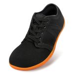 QIMAOO Barefoot Shoes Mens Trail Running Shoes Wide Toe Box Shoes Men Minimalist Shoes Lightweight Breathable Walking Shoes - 8.5UK(Black)