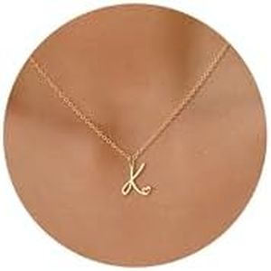 Tewiky Initial Necklace for Women-14k Gold Filled/925 Sterling Silver Dainty Gold Letter Necklace Trendy Cute Custom Personalized Monogram Necklace