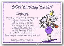 10 Personalised Birthday Party Invitations 18th, 21st, 30th 40th 50th 60th 65th 70th 80th 90th 100th female funny with envelopes J294