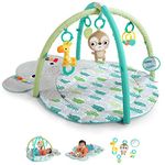 Bright Starts, Elephant Activity Baby Gym and Tummy Time Play Mat with 5 Take-Along Toys, Play Blanket, Detachable Play Arch, 20 Minutes Melodies, Age Newborn and up, Multicolored (12590)