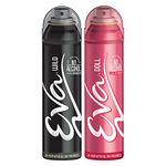 Eva Deodorant Spray Wild and Doll for Women, 150ml Each (Pack of 2, Rose Petals)