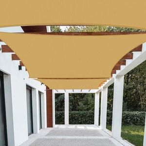 Patio Paradise 8' x 8' Sun Shade Sail Rectangle Canopy Patio Cover Sunlight Block Awning Heavy Duty Commercial Grade for Backyard Lawn Garden Outdoor Activities, Sand