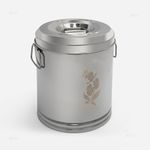 COSOVO Stainless Steel Container | Kothi For Storage | Storage Box Drum | Rice Storage Container 10 Kg | Kitchen Rice Flour Atta Big Container Dabba With Handle (10-25 Kg), Silver