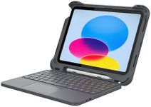 Brenthaven Rugged Keyboard iPad Case Fits iPad 11th Generation (A16),10th Gen (10.9 inch) Drop Tested Cover w/Stand - Gray
