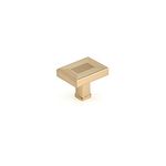 Richelieu Hardware BP87883545CHBRZ Como Collection 1 3/4-in (45 mm) x 1 3/8-in (35 mm) Grooved Champagne Bronze Transitional Rectangular Cabinet and Drawer Knob for Kitchen, Bathroom, and Furniture