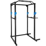TecTake Fitness Power Station | 2 solid safety bars | Double pull-up bar | Add-on dip bars - different models (Blue Black | No. 402737)