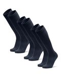 DANISH ENDURANCE Knee-High Bamboo Dress Socks, Over The Calf, Super Soft, Men & Women, 3 Pack Navy 6-8