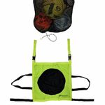 Optimum Football Soccer Target, Mesh Bag Carry Bag, Ball Carrier, 2in1 Design For Top Bin Corner Target Shooting Practce And Ball Storage, Holds Ten Balls, Multi Sport