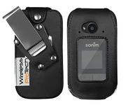 Wireless ProTech Case Compatible with Sonim XP3 Plus Phone Model XP3900, Form Fitted Leather Case with Quad Lock Belt Clip, Built-in Screen & Keypad Protection