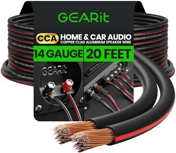 GearIT 14AWG Speaker Wire, Pro Series 14 Gauge Speaker Wire Cable (20 Feet / 6.09 Meters) Great Use for Home Theater Speakers and Car Speakers, Black