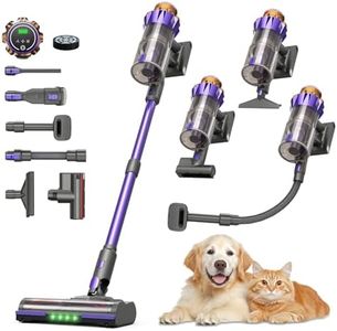 UQTEF Cordless Vacuum Cleaner pet Hair, 600W 55kPa 70Mins Stick Vacuum Cleaners for Home with Pet Brush, Self-Standing and Touch Screen, Vacuum Cordless for Pet Hair