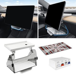 Klutchtech Model 3/Y Hideable Under Screen Storage Magnetic Center Console Organizer Behind Screen Tray Compatible with Tesla Model Y/3 2025-2017 White (Not fit 2024 Model 3)