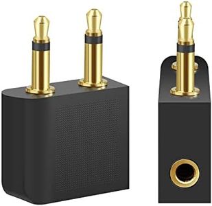 [2 PACK] T Tersely Gold Plated Flight Airplane Headphone Audio Adapter, Air Plane Flight Connector Earphone Headphone Audio | Convert Great Sound on All Planes | Suits All in-Flight Media Systems