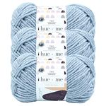 Lion Brand Hue + Me Yarn for Knitting, Crocheting, and Crafting, Bulky and Thick, Soft Acrylic and Wool Yarn, Ozone, (3-Pack)