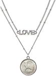 American Coin Treasures Irish Three Pence Rabbit Coin Double Strand Love Necklace