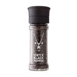 Black Pepper Grinder by Oryx | Refillable Ceramic Pepper Mill | Premium Whole Black Peppercorns | Pair with Oryx Desert Salt Grinder | 50g / 1.26 oz. Peppercorn Grinder