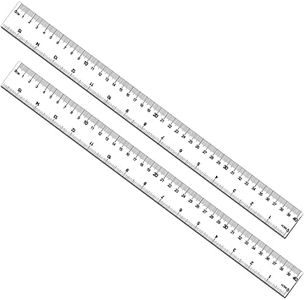 2 Pack 40cm Ruler Plastic Ruler Straight Ruler Plastic Measuring Tool Transparent Ruler Long Ruler with Inches and Metric Measuring for Student School Office Contruction Rulers (Clear, 15 3/4 inch)
