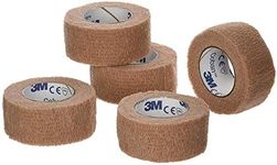 3M Coban Self- Adherent Wrap, 1"x 5yds, Pack of 5 Rolls, Tan