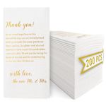 200 Pcs Wedding Napkins White, Wedding Napkins for Reception, Engagement Napkins, Wedding Napkins Disposable, Thank You Napkins, Rehearsal Dinner Napkins