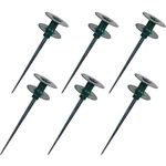 Hourleey 6 Pack Garden Hose Guide Spike, 10 Inch Rustproof Zinc Sturdy Metal Stake, Heavy Duty Spin Top, Keeps Garden Hose Out of Flower Beds for Plant Protection