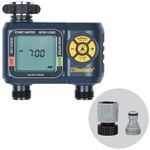 Melnor 65139AMZ AquaTimer Digital Hose Timer, 2-Zone Programmable Watering Timer, Quick Connect Bundle, Black, Yellow
