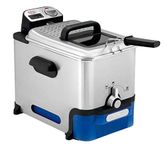 Tefal Deep Fryer Oleo clean Pro, 3.5 Litre Oil Capacity, Oil Storage Box, Easy Cleaning, Stainless Steel, 1.2 kg, 6 Portions, Chips, Fried Chicken 2300W FR804040, Grey, Blue